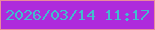 文字の大きさ：2、枠の色：ea8a9d、背景の色：ae2bdc、文字の色：42bdce 無料ブログパーツのブログ時計
