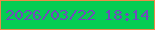 文字の大きさ：3、枠の色：ea8b47、背景の色：05cd53、文字の色：7149bc 無料ブログパーツのブログ時計