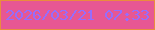 文字の大きさ：2、枠の色：ea8c3d、背景の色：e75793、文字の色：966dfc 無料ブログパーツのブログ時計