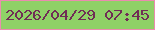 文字の大きさ：3、枠の色：ea8caf、背景の色：8fd167、文字の色：702d55 無料ブログパーツのブログ時計