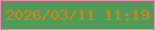 文字の大きさ：4、枠の色：ea90b0、背景の色：509b57、文字の色：d88512 無料ブログパーツのブログ時計