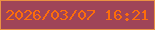 文字の大きさ：2、枠の色：ea9143、背景の色：9f4458、文字の色：fd6d0b 無料ブログパーツのブログ時計