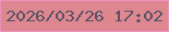文字の大きさ：4、枠の色：ea93bd、背景の色：df8791、文字の色：565264 無料ブログパーツのブログ時計