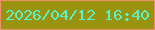 文字の大きさ：5、枠の色：ea9468、背景の色：99930f、文字の色：56f4c6 無料ブログパーツのブログ時計