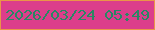 文字の大きさ：2、枠の色：ea9548、背景の色：dc3e8b、文字の色：298864 無料ブログパーツのブログ時計