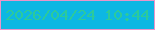 文字の大きさ：2、枠の色：ea95ca、背景の色：0db7e3、文字の色：2cca9b 無料ブログパーツのブログ時計