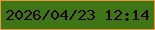 文字の大きさ：4、枠の色：ea9640、背景の色：3f7615、文字の色：1e0108 無料ブログパーツのブログ時計