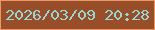 文字の大きさ：5、枠の色：ea9765、背景の色：974e29、文字の色：99d5d3 無料ブログパーツのブログ時計
