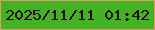 文字の大きさ：5、枠の色：ea976e、背景の色：43b223、文字の色：230b10 無料ブログパーツのブログ時計