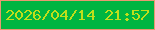 文字の大きさ：3、枠の色：ea9871、背景の色：00b541、文字の色：c0de1b 無料ブログパーツのブログ時計
