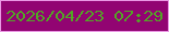 文字の大きさ：2、枠の色：ea98e4、背景の色：920472、文字の色：53a525 無料ブログパーツのブログ時計