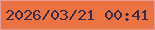 文字の大きさ：2、枠の色：ea9c93、背景の色：eb7243、文字の色：3d2d48 無料ブログパーツのブログ時計