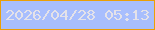 文字の大きさ：2、枠の色：ea9f07、背景の色：a8befd、文字の色：e4e2e9 無料ブログパーツのブログ時計