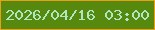 文字の大きさ：2、枠の色：eaa014、背景の色：56890e、文字の色：ade8c1 無料ブログパーツのブログ時計