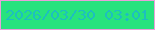 文字の大きさ：1、枠の色：eaa0da、背景の色：28e37e、文字の色：1dbfbf 無料ブログパーツのブログ時計