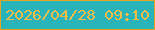 文字の大きさ：5、枠の色：eaa31e、背景の色：28b4b8、文字の色：f1bd47 無料ブログパーツのブログ時計