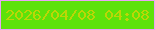 文字の大きさ：2、枠の色：eaa3f6、背景の色：5de20b、文字の色：bcd607 無料ブログパーツのブログ時計