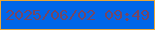 文字の大きさ：4、枠の色：eaa737、背景の色：0066e9、文字の色：754663 無料ブログパーツのブログ時計