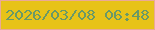 文字の大きさ：5、枠の色：eaa997、背景の色：e7c318、文字の色：699967 無料ブログパーツのブログ時計