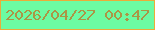 文字の大きさ：3、枠の色：eaac38、背景の色：6cfba2、文字の色：ab9545 無料ブログパーツのブログ時計