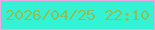 文字の大きさ：1、枠の色：eaace0、背景の色：34f2d3、文字の色：8bc059 無料ブログパーツのブログ時計