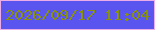 文字の大きさ：2、枠の色：eaade7、背景の色：5a55ee、文字の色：879109 無料ブログパーツのブログ時計