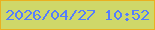 文字の大きさ：3、枠の色：eab021、背景の色：cfd869、文字の色：557dfc 無料ブログパーツのブログ時計