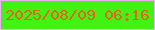 文字の大きさ：2、枠の色：eab0ef、背景の色：42f212、文字の色：e7621a 無料ブログパーツのブログ時計