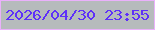 文字の大きさ：5、枠の色：eab1fb、背景の色：b6bbbc、文字の色：5e30f9 無料ブログパーツのブログ時計