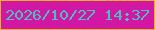 文字の大きさ：2、枠の色：eab323、背景の色：d117a3、文字の色：4cbfc1 無料ブログパーツのブログ時計