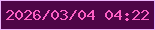 文字の大きさ：1、枠の色：eab3fa、背景の色：4e0447、文字の色：fc5fc4 無料ブログパーツのブログ時計