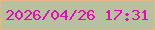 文字の大きさ：5、枠の色：eab680、背景の色：b7c19f、文字の色：e30bb2 無料ブログパーツのブログ時計