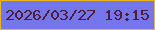 文字の大きさ：3、枠の色：eab71d、背景の色：7676ec、文字の色：511d34 無料ブログパーツのブログ時計