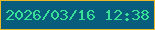 文字の大きさ：2、枠の色：eab829、背景の色：085d7d、文字の色：38df98 無料ブログパーツのブログ時計