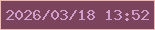 文字の大きさ：5、枠の色：eabab2、背景の色：7b445c、文字の色：cf9eca 無料ブログパーツのブログ時計