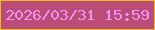 文字の大きさ：4、枠の色：eabd1e、背景の色：ba4c77、文字の色：f093f0 無料ブログパーツのブログ時計