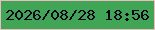 文字の大きさ：2、枠の色：eabdc3、背景の色：40a554、文字の色：0b021b 無料ブログパーツのブログ時計