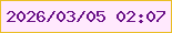 文字の大きさ：1、枠の色：eabe23、背景の色：ffe9fd、文字の色：6a1188 無料ブログパーツのブログ時計