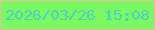 文字の大きさ：3、枠の色：eabe98、背景の色：7cf862、文字の色：48d2c4 無料ブログパーツのブログ時計