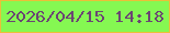 文字の大きさ：4、枠の色：eabf39、背景の色：85f852、文字の色：6b4573 無料ブログパーツのブログ時計