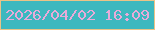 文字の大きさ：1、枠の色：eac387、背景の色：3cb8bf、文字の色：e8abd9 無料ブログパーツのブログ時計