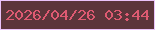 文字の大きさ：4、枠の色：eac3fa、背景の色：5c353b、文字の色：de5a72 無料ブログパーツのブログ時計