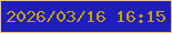文字の大きさ：2、枠の色：eac48e、背景の色：201ebb、文字の色：c49e17 無料ブログパーツのブログ時計