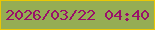 文字の大きさ：2、枠の色：eac704、背景の色：95ad54、文字の色：99106a 無料ブログパーツのブログ時計