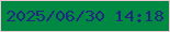 文字の大きさ：3、枠の色：eac7d2、背景の色：008942、文字の色：202a7c 無料ブログパーツのブログ時計
