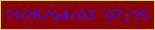 文字の大きさ：2、枠の色：eac87f、背景の色：870208、文字の色：460ad1 無料ブログパーツのブログ時計