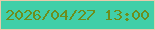 文字の大きさ：5、枠の色：eacaab、背景の色：41cfa8、文字の色：6d8e1c 無料ブログパーツのブログ時計