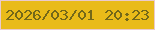 文字の大きさ：5、枠の色：eacacc、背景の色：e9bb19、文字の色：736819 無料ブログパーツのブログ時計