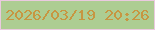 文字の大きさ：4、枠の色：eacadf、背景の色：adcd92、文字の色：c79641 無料ブログパーツのブログ時計