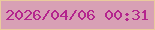 文字の大きさ：1、枠の色：eacb9d、背景の色：d8a0b5、文字の色：b4258d 無料ブログパーツのブログ時計